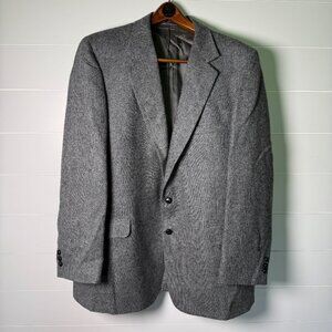 American Craftsman Blazer Mens Herringbone Black Wool Sport Coat
